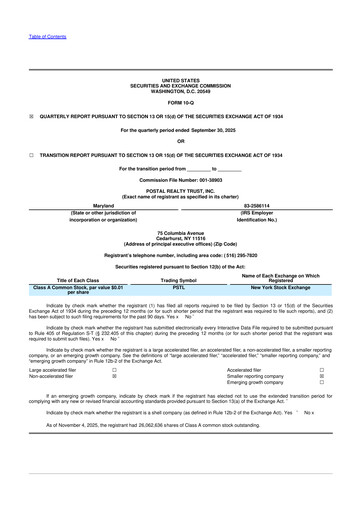 Miniature Postal Realty Trust 10-Q Rapport trimestriel 2025 