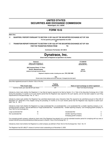 Vorschaubild Dynatrace 10-Q Quartalsbericht 2026 