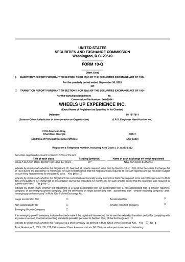 Thumbnail Wheels Up 10-Q Quarterly Report FY2025 