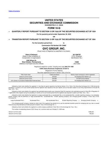 Vorschaubild QVC Group 10-Q Quartalsbericht 2025 