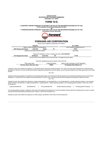 Thumbnail Forward Air 10-Q Quarterly Report FY2025 