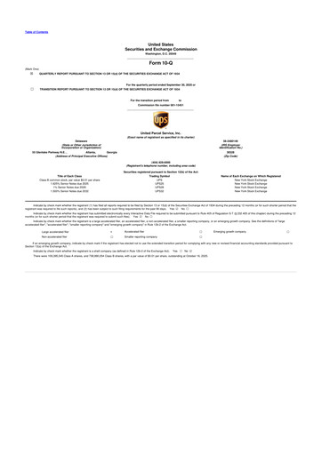Miniature United Parcel Service 10-Q Rapport trimestriel 2025 