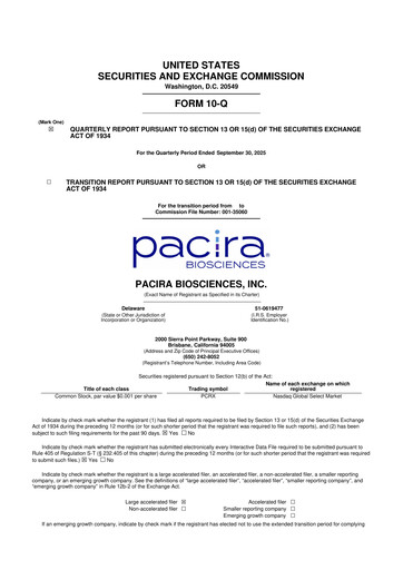 Miniature Pacira Biosciences
 10-Q Rapport trimestriel 2025 