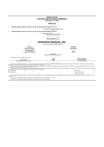 Miniature Genworth Financial
 10-Q Rapport trimestriel 2025 