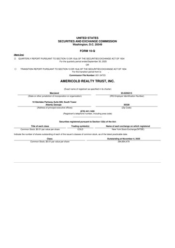 Thumbnail Americold 10-Q Quarterly Report FY2025 