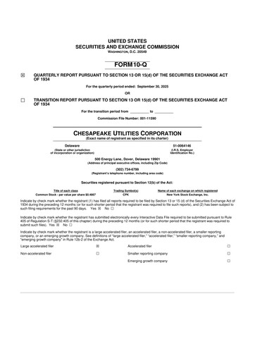 Thumbnail Chesapeake Utilities
 10-Q Quarterly Report FY2025 
