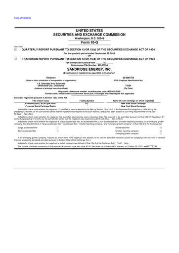 Thumbnail SandRidge Energy
 10-Q Quarterly Report FY2025 