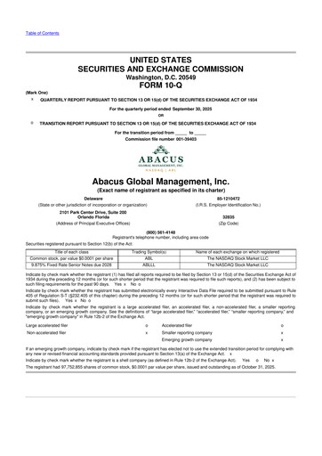 Thumbnail Abacus Global Management 10-Q Quarterly Report FY2025 