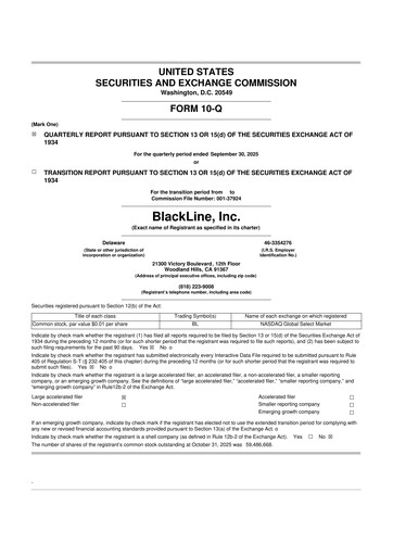 Miniature BlackLine 10-Q Rapport trimestriel 2025 