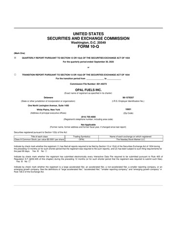 Vorschaubild OPAL Fuels 10-Q Quartalsbericht 2025 