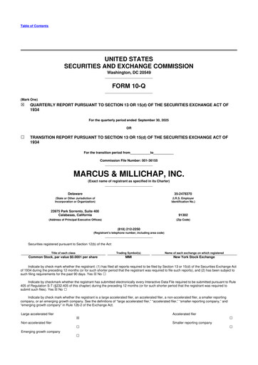 Miniature Marcus & Millichap 10-Q Rapport trimestriel 2025 