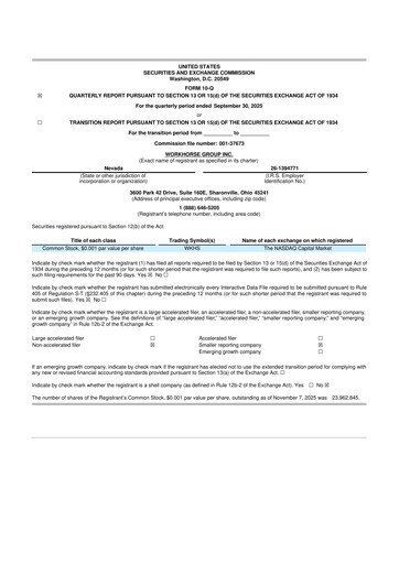 Miniature Workhorse Group
 10-Q Rapport trimestriel 2025 