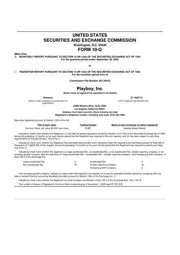 Thumbnail PLBY Group (Playboy) 10-Q Quarterly Report FY2025 