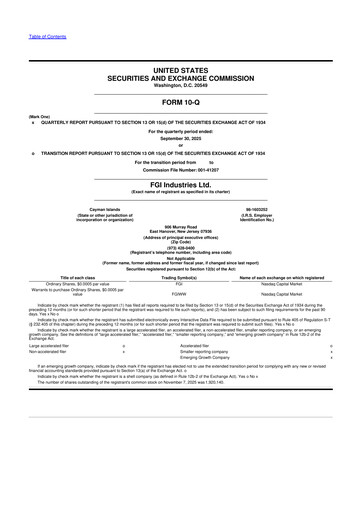 Thumbnail FGI Industries 10-Q Quarterly Report FY2025 