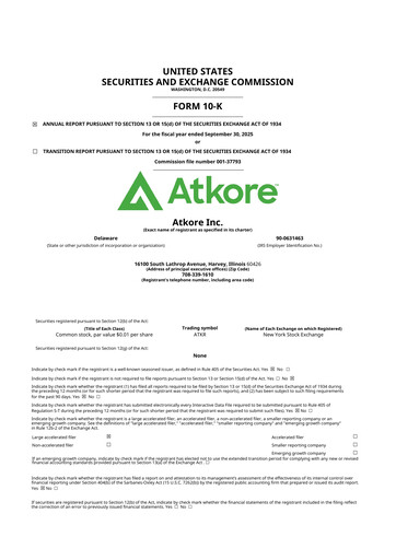 Vorschaubild Atkore 10-K Jahresbericht 2025