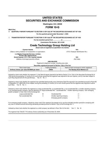 Miniature Credo Technology 10-Q Rapport trimestriel 2026 