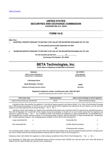 Thumbnail BETA Technologies 10-Q Quarterly Report FY2025 