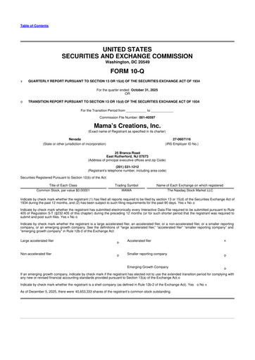 Thumbnail Mama's Creations 10-Q Quarterly Report FY2026 