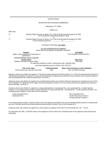 Thumbnail Oil-Dri Corporation Of America
 10-Q Quarterly Report FY2026 