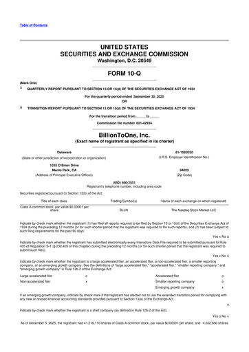 Thumbnail BillionToOne 10-Q Quarterly Report FY2025 