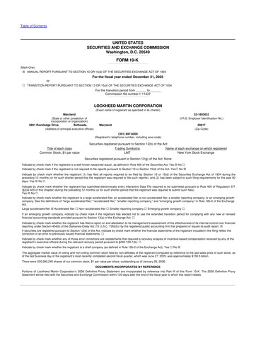 Thumbnail Lockheed Martin 10-K Annual Report 2025