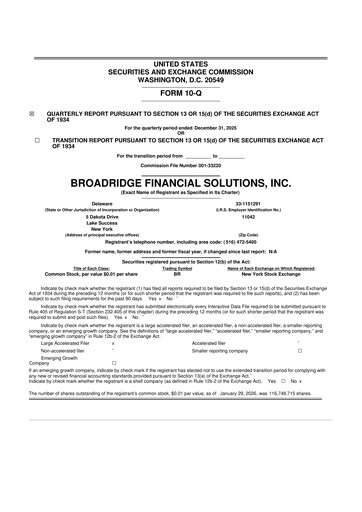 Thumbnail Broadridge Financial Solutions
 10-Q Quarterly Report FY2026 