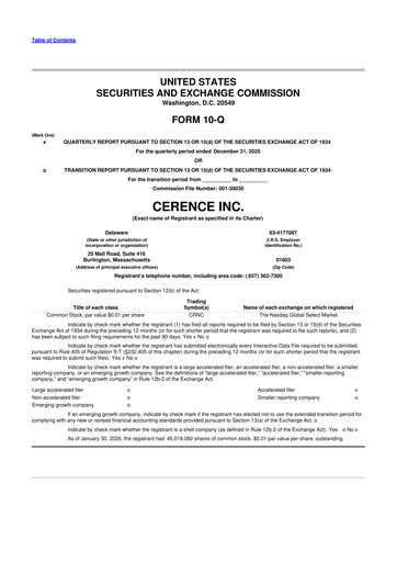 Thumbnail Cerence 10-Q Quarterly Report FY2026 