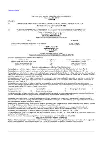Thumbnail Trane Technologies
 10-K Annual Report 2025