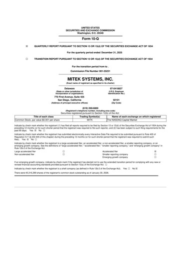 Thumbnail Mitek Systems
 10-Q Quarterly Report FY2026 