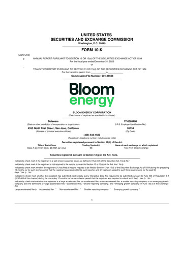 Miniature Bloom Energy
 10-K Rapport annuel 2025