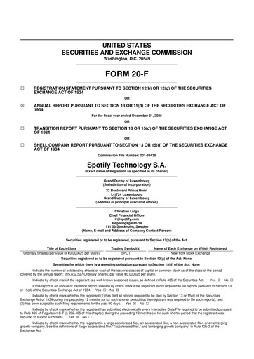 Thumbnail Spotify 20-F Annual Report 2025