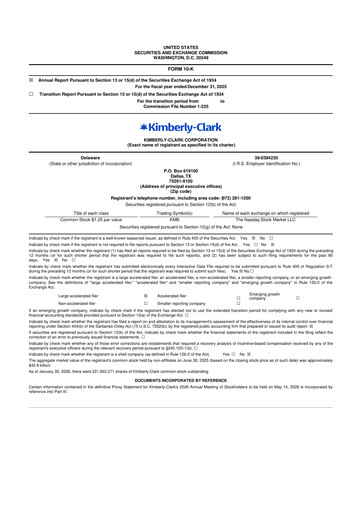 Vorschaubild Kimberly-Clark 10-K Jahresbericht 2025