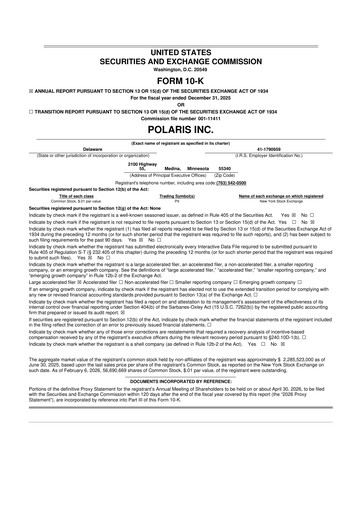 Thumbnail Polaris 10-K Annual Report 2025