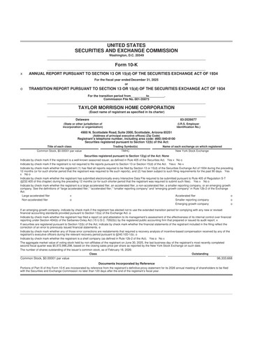 Thumbnail Taylor Morrison
 10-K Annual Report 2025