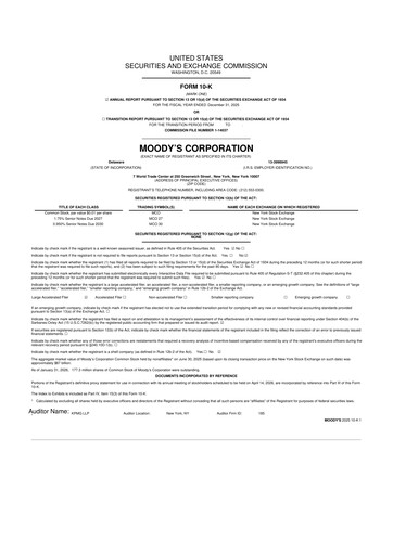 Thumbnail Moody's 10-K Annual Report 2025