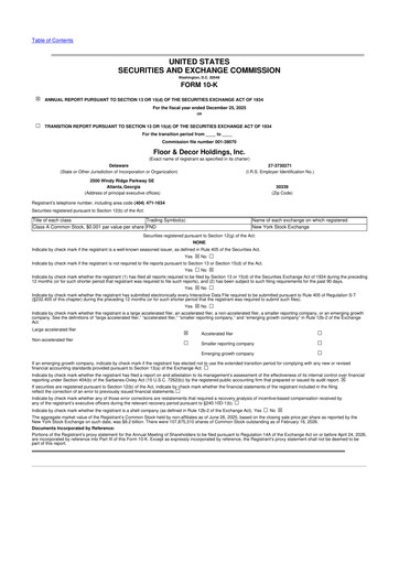 Thumbnail Floor & Decor

 10-K Annual Report 2025