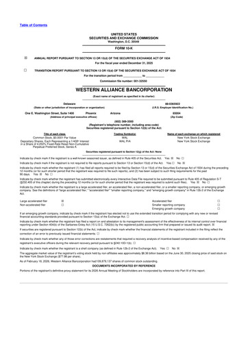 Thumbnail Western Alliance Bancorporation
 10-K Annual Report 2025