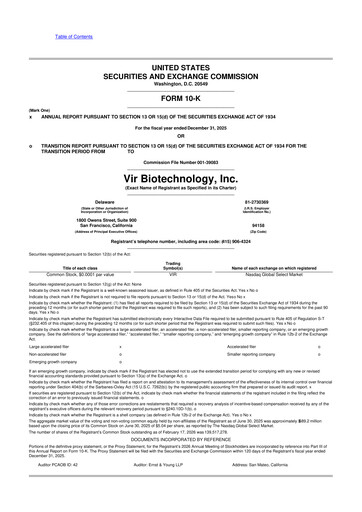 Miniature Vir Biotechnology
 10-K Rapport annuel 2025