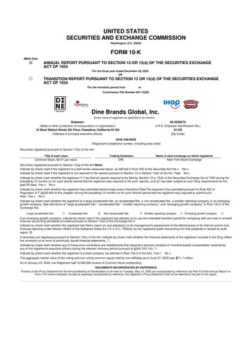 Thumbnail Dine Brands Global 10-K Annual Report 2025