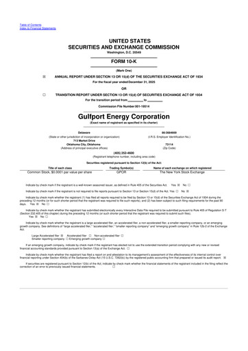 Thumbnail Gulfport Energy 10-K Annual Report 2025