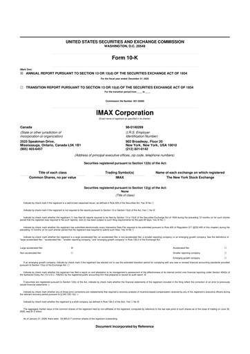 Thumbnail Imax Corp 10-K Annual Report 2025