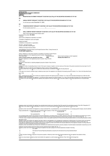 Thumbnail TORM 20-F Annual Report 2025