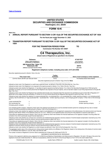Thumbnail C4 Therapeutics 10-K Annual Report 2025