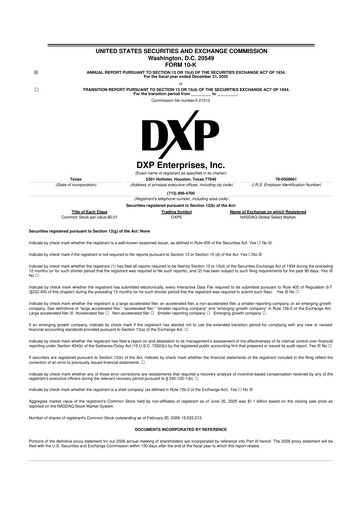 Thumbnail DXP Enterprises 10-K Annual Report 2025