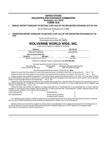 Thumbnail Wolverine World Wide
 10-K Annual Report 2024