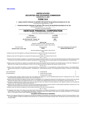 Thumbnail Heritage Financial 10-K Annual Report 2025