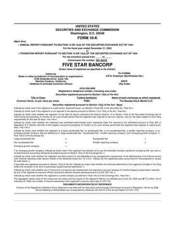 Thumbnail Five Star Bancorp 10-K Annual Report 2025