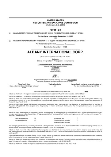 Thumbnail Albany International
 10-K Annual Report 2025