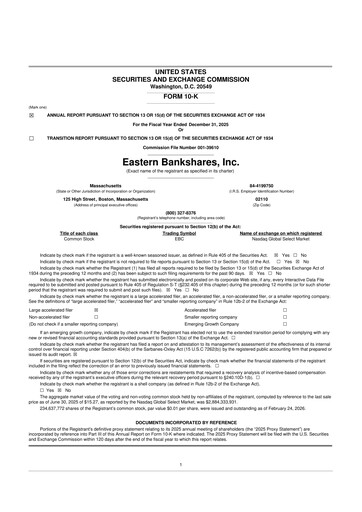 Thumbnail Eastern Bankshares 10-K Annual Report 2025