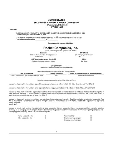 Thumbnail Rocket Companies
 10-K Annual Report 2025